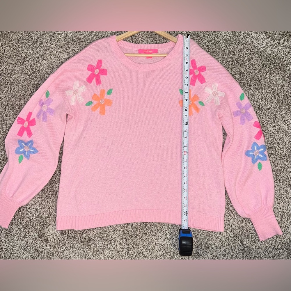 Lilly Pulitzer pink floral Laletta sweater - Picture 5 of 7